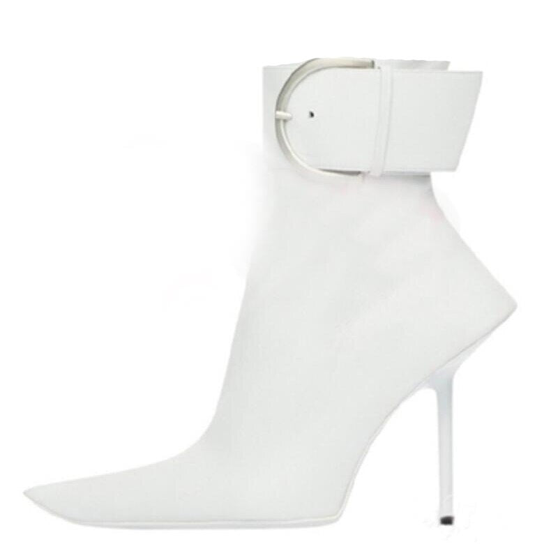 New Brand Sexy Women's Ankle Boots Thin High Heel Pointed Toe Fashion Zipper Short Boots Party Shoes Black Green Big Size
