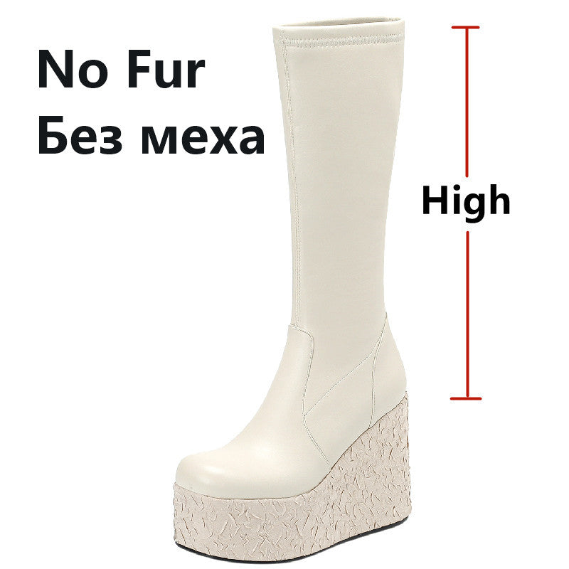 Newest Women Ankle Boots Autumn Winter Fashion Punk Style High Platforms Wedges Heels Shoes Party Night Club