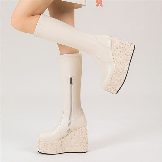 Newest Women Ankle Boots Autumn Winter Fashion Punk Style High Platforms Wedges Heels Shoes Party Night Club